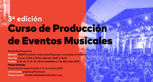 curso producción de eventos musicales Valencia
