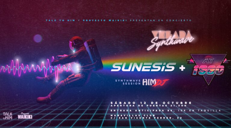 VELADA SYNTHWAVE EN MADRID (12 DE OCTUBRE; SUNESIS -  AT 1980 - HIM DJ) Synthwave-768x427