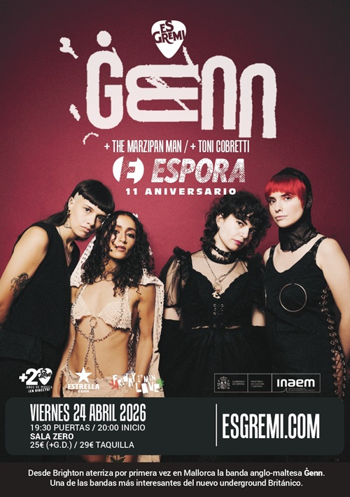 Cartel concierto 11º aniversario Espora Records con Genn y artistas locales